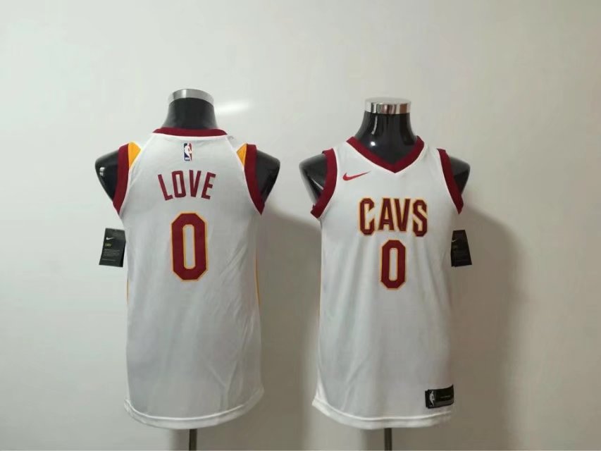  NBA Cleveland Cavaliers #0 Kevin Love Jersey 2017 18 New Season White Women Dress