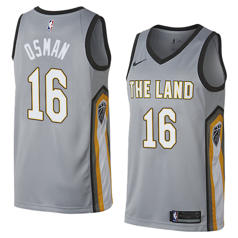  NBA Cleveland Cavaliers #16 Cedi Osman Jersey 2017 18 New Season City Edition Grey Jersey