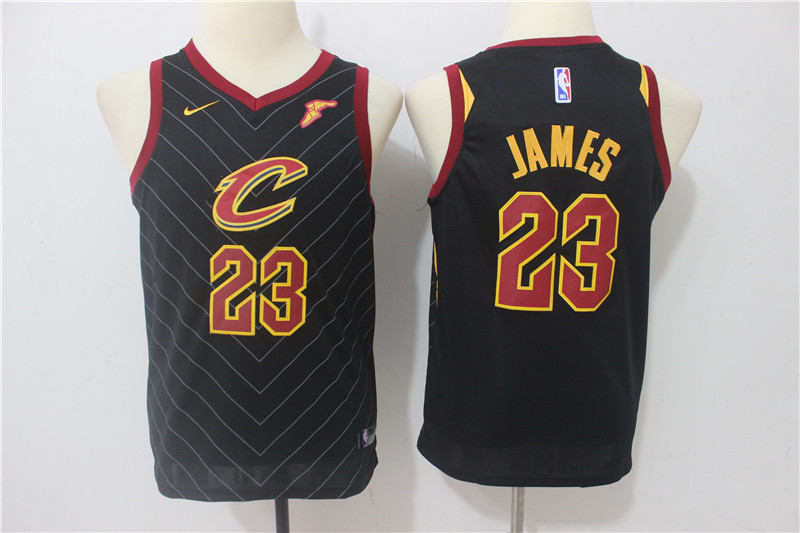  NBA Cleveland Cavaliers #23 LeBron James Youth Jersey 2017 18 New Season Black Jersey