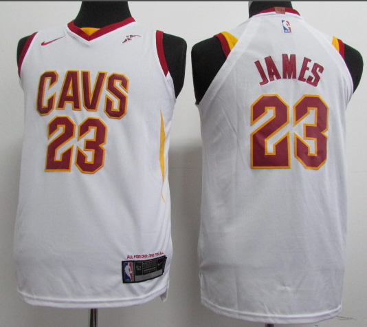  NBA Cleveland Cavaliers #23 LeBron James Youth Jersey 2017 18 New Season White Jersey