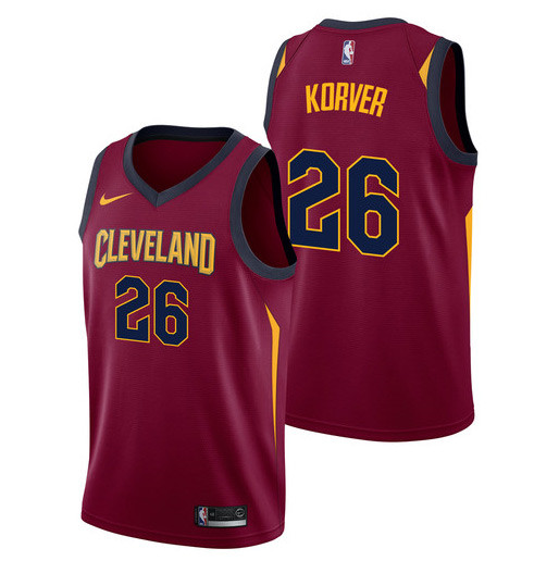 NBA Cleveland Cavaliers #26 Kyle Korver Jersey 2017 18 New Season Wine Red Jersey
