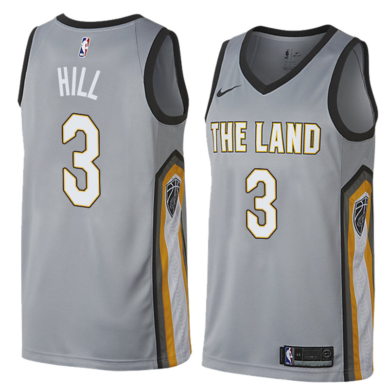  NBA Cleveland Cavaliers #3 George Hill Jersey 2017 18 New Season City Edition Grey Jersey