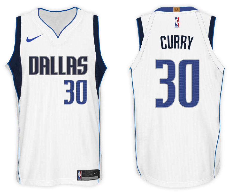  NBA Dallas Mavericks  #30 Seth Curry  Jersey 2017 18 New Season White Jersey