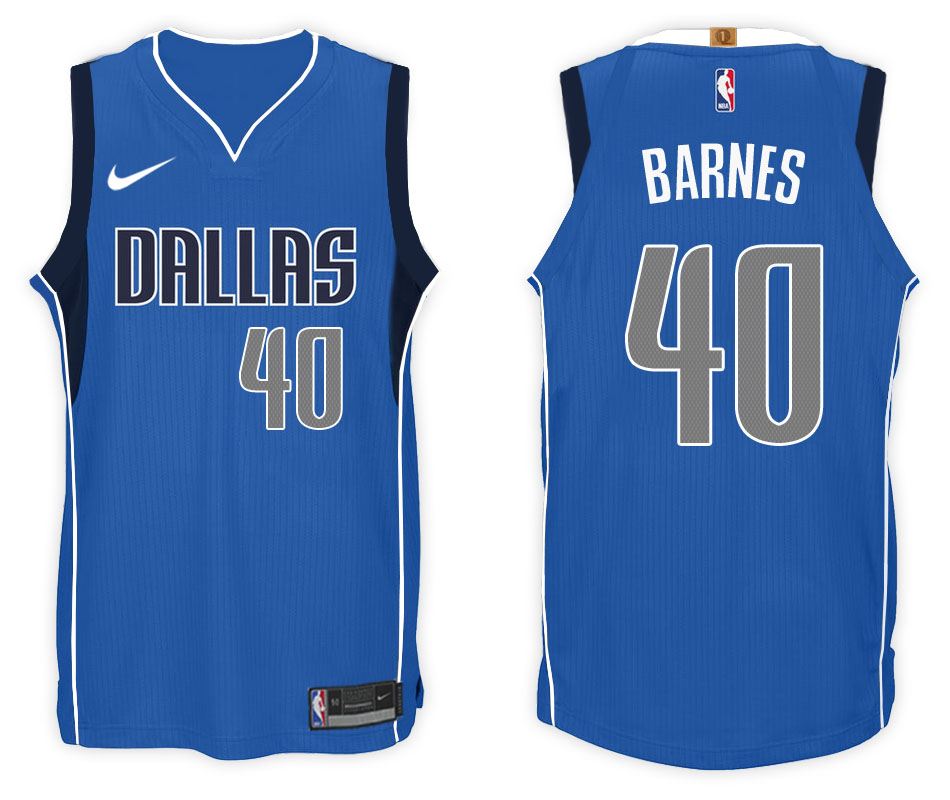  NBA Dallas Mavericks  #40 Harrison Barnes Jersey 2017 18 New Season Blue Jersey