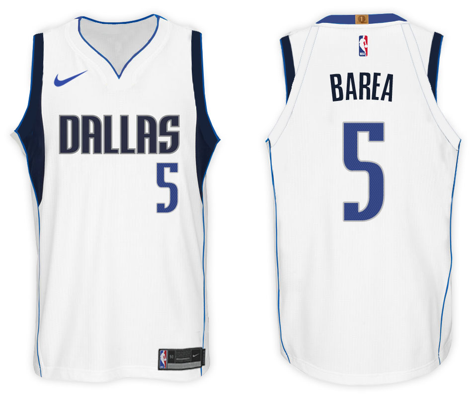  NBA Dallas Mavericks  #5 J.J. Barea Jersey 2017 18 New Season White Jersey