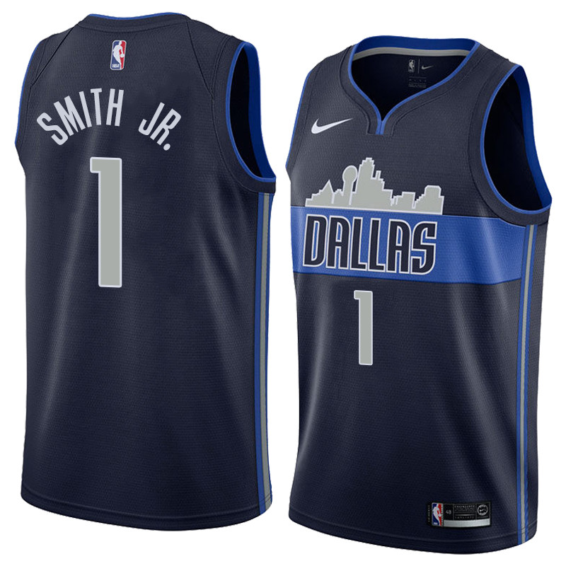  NBA Dallas Mavericks #1 Smith Jr. Jersey 2017 18 New Season Dark Blue Jersey