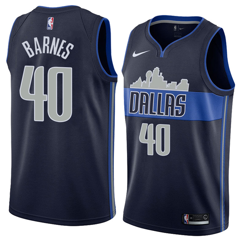  NBA Dallas Mavericks #40 Harrison Barnes Jersey 2017 18 New Season Dark Blue Jersey