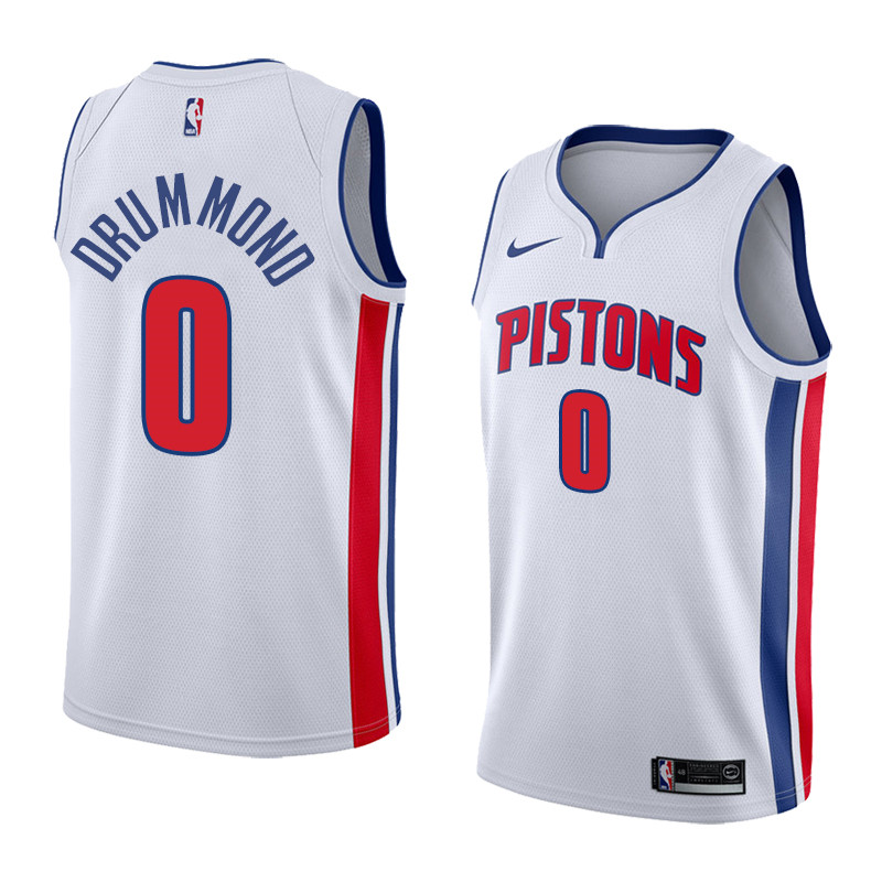  NBA Detroit Pistons #0 Andre Drummond Jersey 2017 18 New Season White Jersey