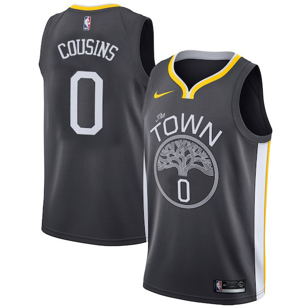  NBA Golden State Warriors #0 DeMarcus Cousins Jersey 2017 18 New Season Black Jersey