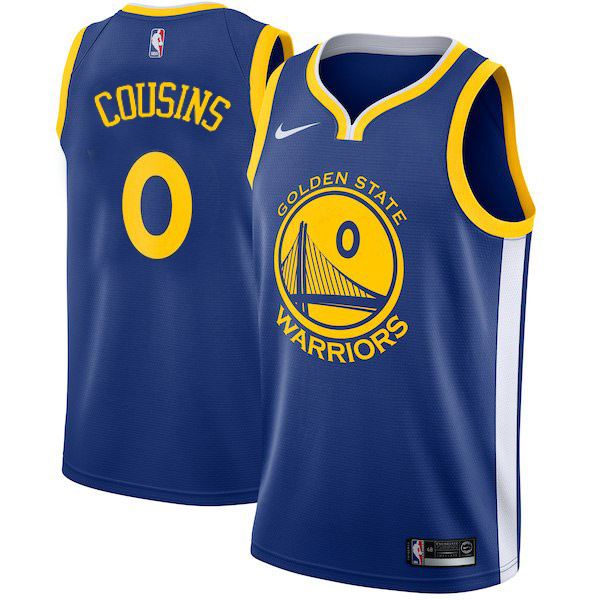  NBA Golden State Warriors #0 DeMarcus Cousins Jersey 2017 18 New Season Blue Jersey