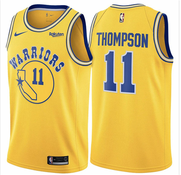  NBA Golden State Warriors #11 Klay Thompson Gold  Swingman Jersey
