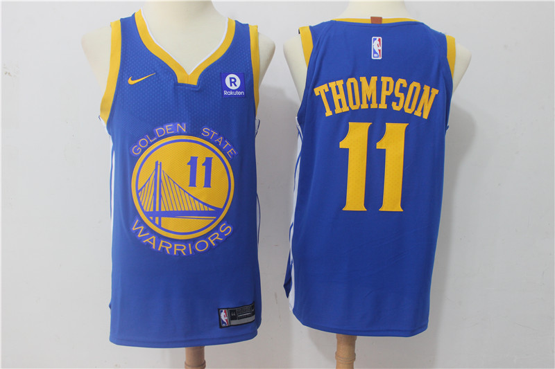  NBA Golden State Warriors #11 Klay Thompson Jersey 2017 18 New Season Blue Jersey