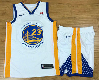  NBA Golden State Warriors #23 Draymond Green White 2017 2018  Swingman Rakuten Stitched NBA Jersey With Shorts