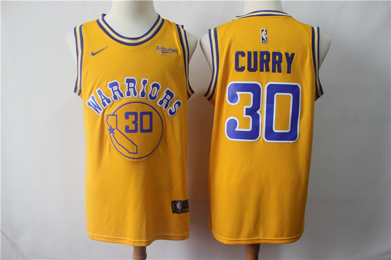  NBA Golden State Warriors #30 Stephen Curry Gold  Swingman Jersey