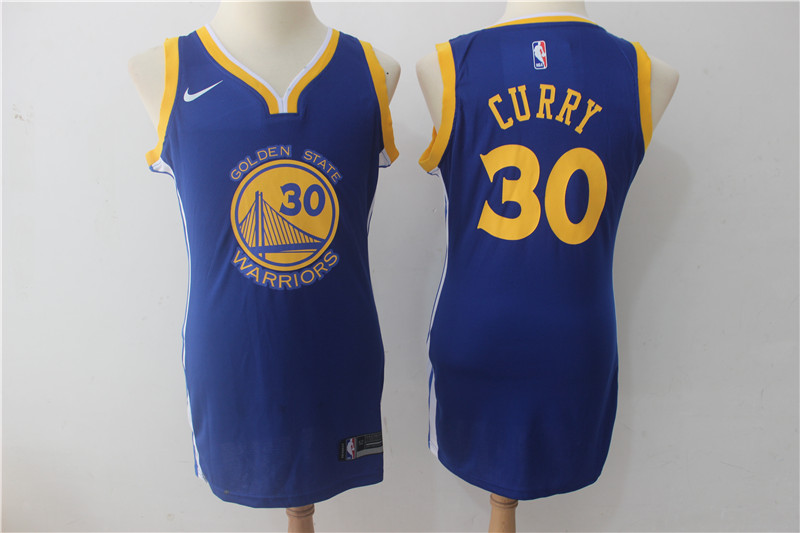  NBA Golden State Warriors #30 Stephen Curry women dress 2017 18 New Season Blue womens dress