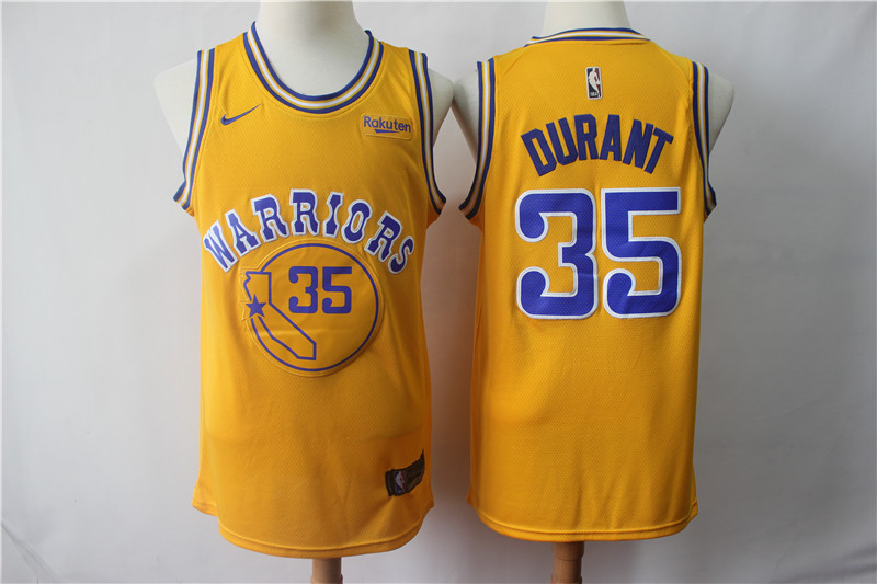  NBA Golden State Warriors #35 Kevin Durant Gold  Swingman Jersey