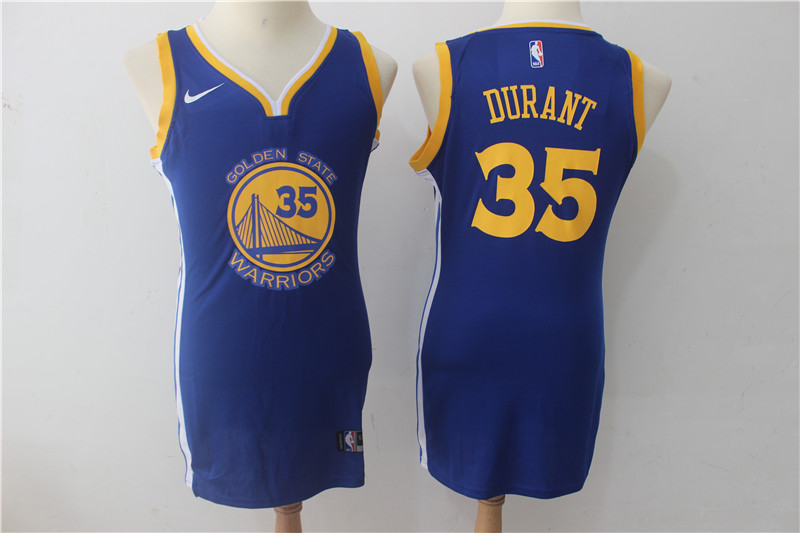  NBA Golden State Warriors #35 Kevin Durant Women Dress 2017 18 New Season Blue womens dress