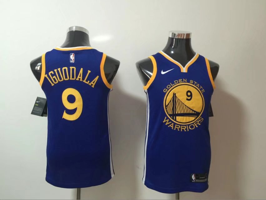  NBA Golden State Warriors #9 Andre Iguodala Jersey 2017 18 New Season Blue women dress