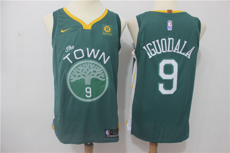  NBA Golden State Warriors #9 Andre Iguodala Jersey 2017 18 New Season Throwback Swingman Green Jersey