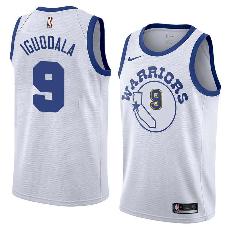  NBA Golden State Warriors #9 Andre Iguodala Jersey 2017 18 New Season Throwback Swingman White Jersey