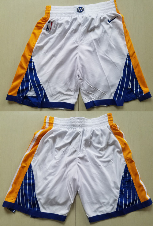  NBA Golden State Warriors 2017 18 New Season White Shorts