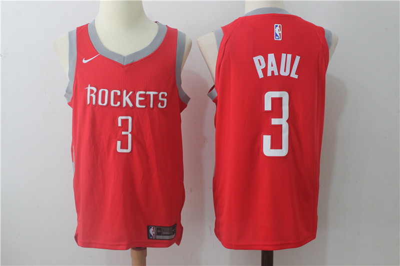  NBA Houston Rockets #3 Chris Paul Jersey 2017 18 New Season Red Jersey