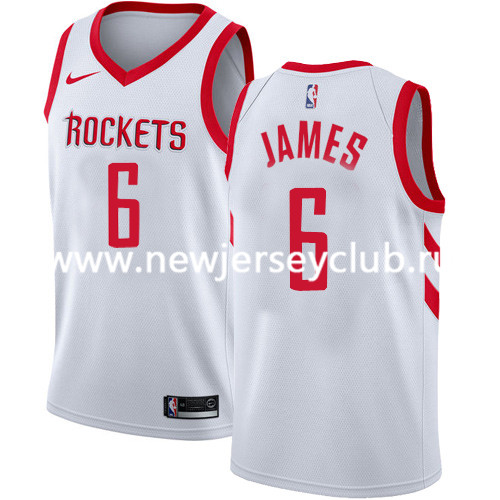  NBA Houston Rockets #6 LeBron James White Jersey
