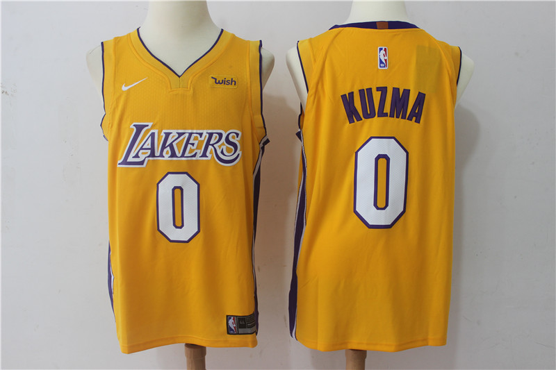  NBA Los Angeles Lakers #0 Kyle Kuzma Jersey 2017 18 New Season Gold Jersey