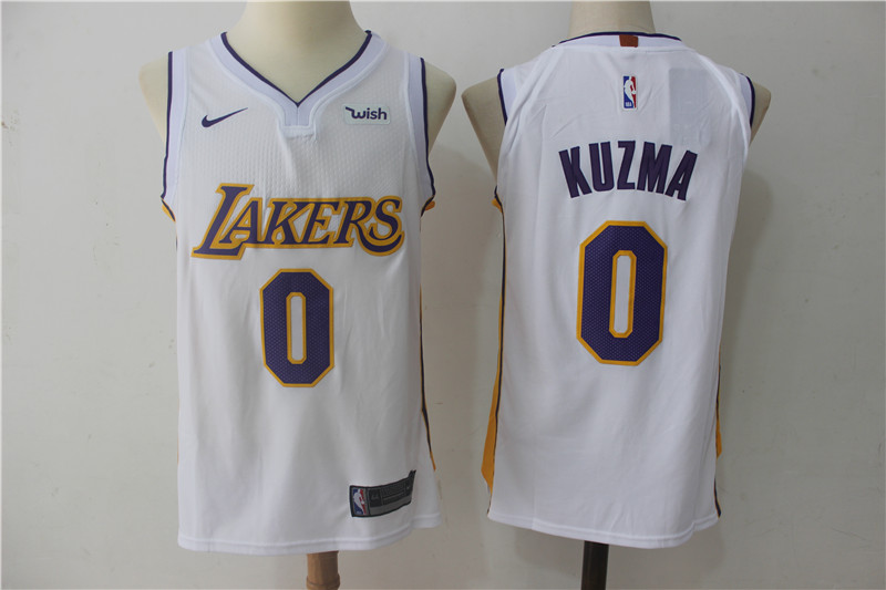  NBA Los Angeles Lakers #0 Kyle Kuzma Jersey 2017 18 New Season White Jersey