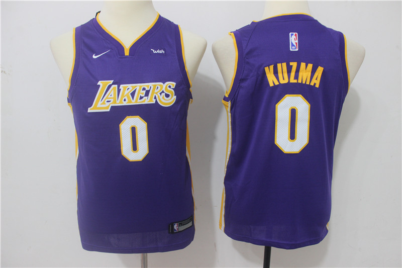  NBA Los Angeles Lakers #0 Kyle Kuzma Youth Jersey 2017 18 New Season Purple Jersey