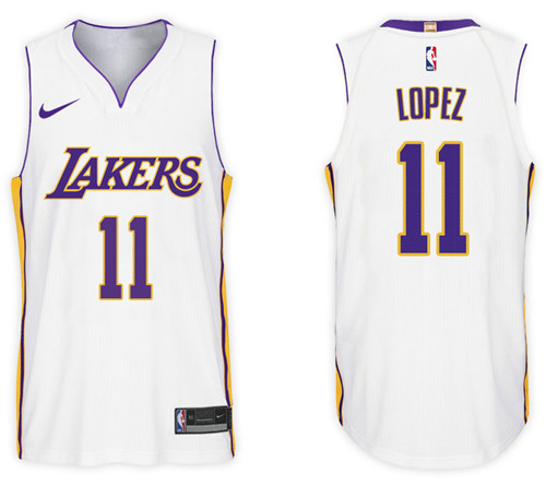  NBA Los Angeles Lakers #11 Brook Lopez Jersey 2017 18 New Season White Jersey