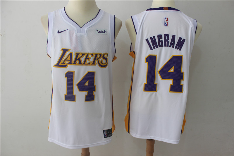  NBA Los Angeles Lakers #14 Brandon Ingram Jersey 2017 18 New Season White Jersey