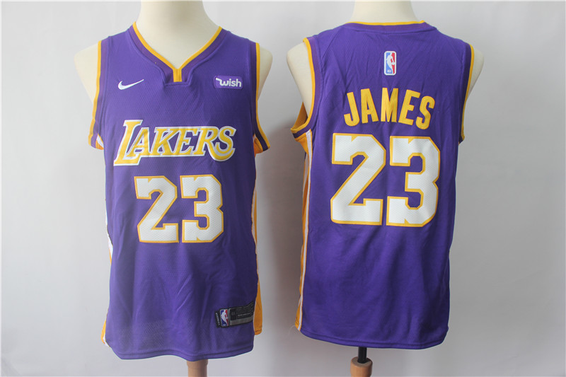  NBA Los Angeles Lakers #23 LeBron James Purple Jersey