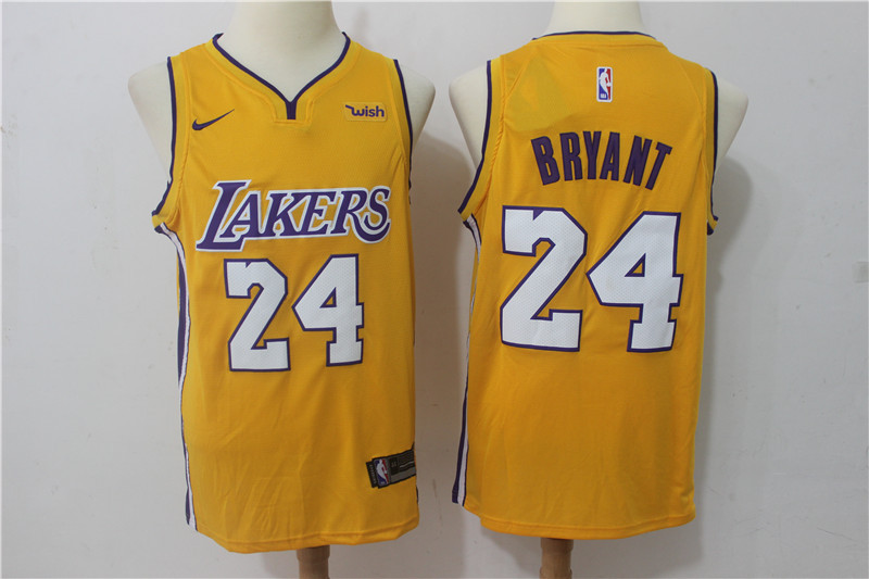  NBA Los Angeles Lakers #24 Kobe Bryant Jersey 2017 18 New Season Gold Jersey