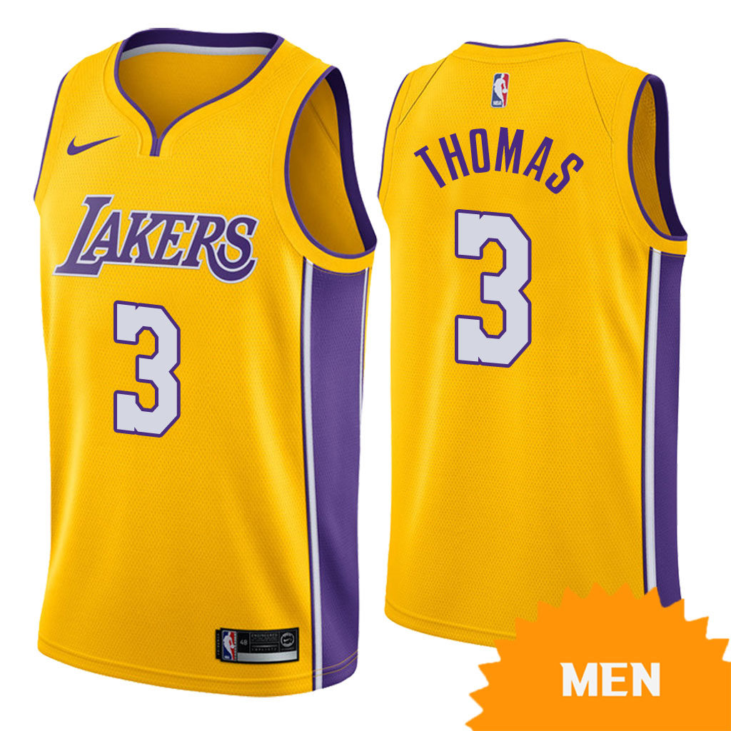  NBA Los Angeles Lakers #3 Isaiah Thomas Jersey 2017 18 New Season Yellow Jersey