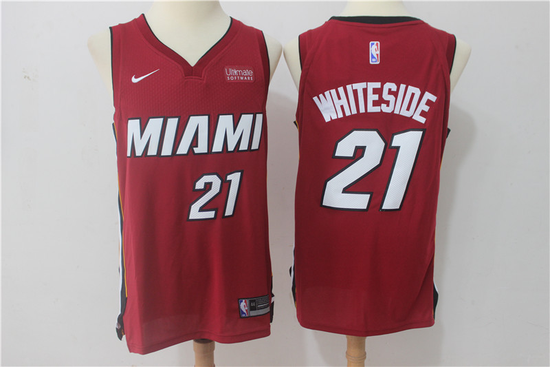  NBA Miami Heat #21 Goran Dragic Jersey 2017 18 New Season Red Jersey