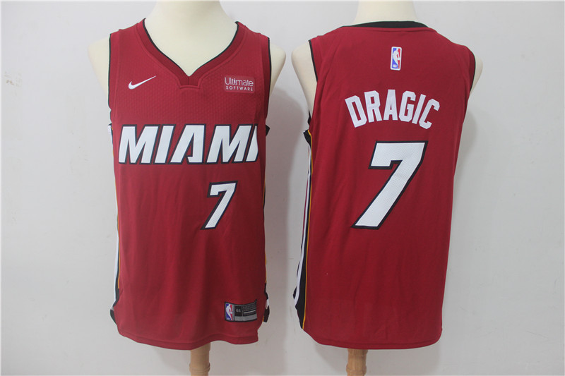  NBA Miami Heat #7 Goran Dragic Jersey 2017 18 New Season Red Jersey