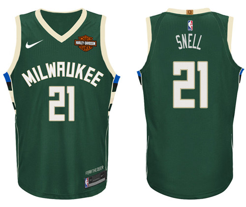  NBA Milwaukee Bucks #21 Tony Snell Jersey 2017 18 New Season Green Jersey