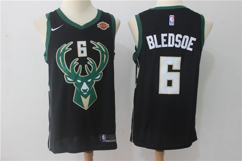  NBA Milwaukee Bucks #6 Eric Bledsoe Jersey 2017 18 New Season Black Jersey