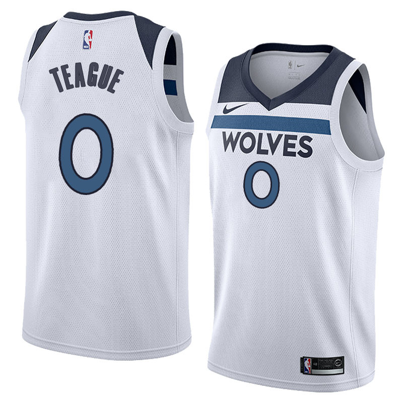  NBA Minnesota Timberwolves #0 Jeff Teague Jersey 2017 18 New Season White Jersey