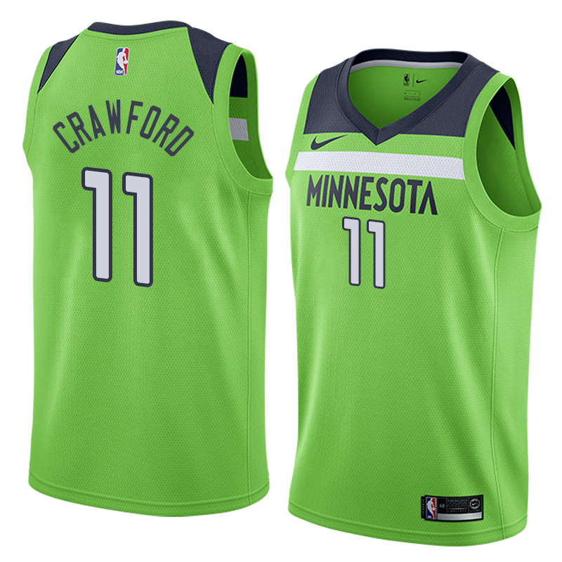  NBA Minnesota Timberwolves #11 Jamal Crawford Jersey 2017 18 New Season Green Jersey