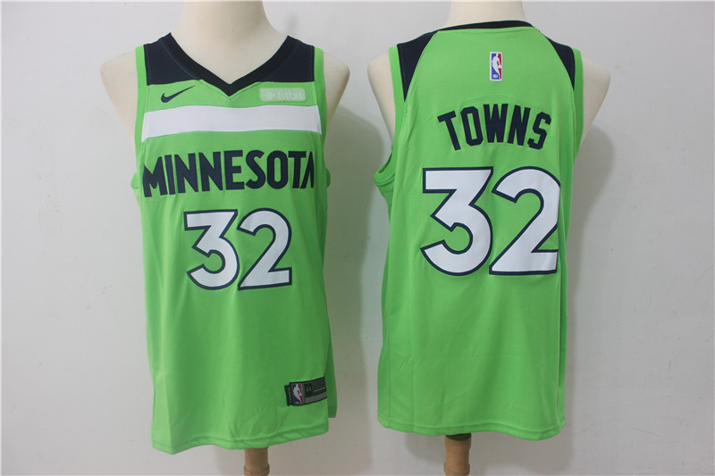  NBA Minnesota Timberwolves #32 Karl Anthony Towns Jersey 2017 18 New Season Green Jersey