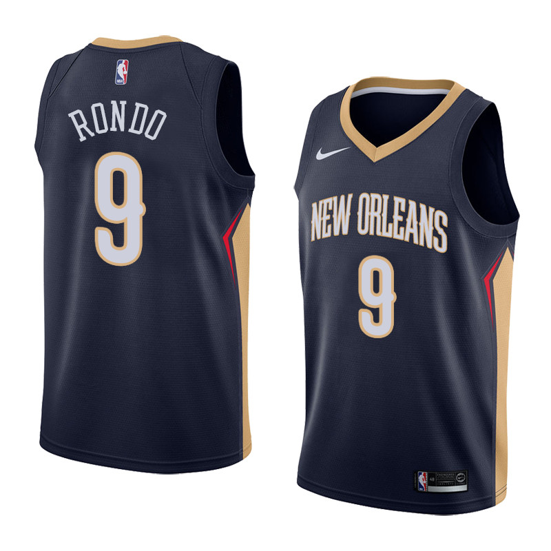  NBA New Orleans Pelicans #9 Rajon Rondo Jersey 2017 18 New Season Blue Jersey