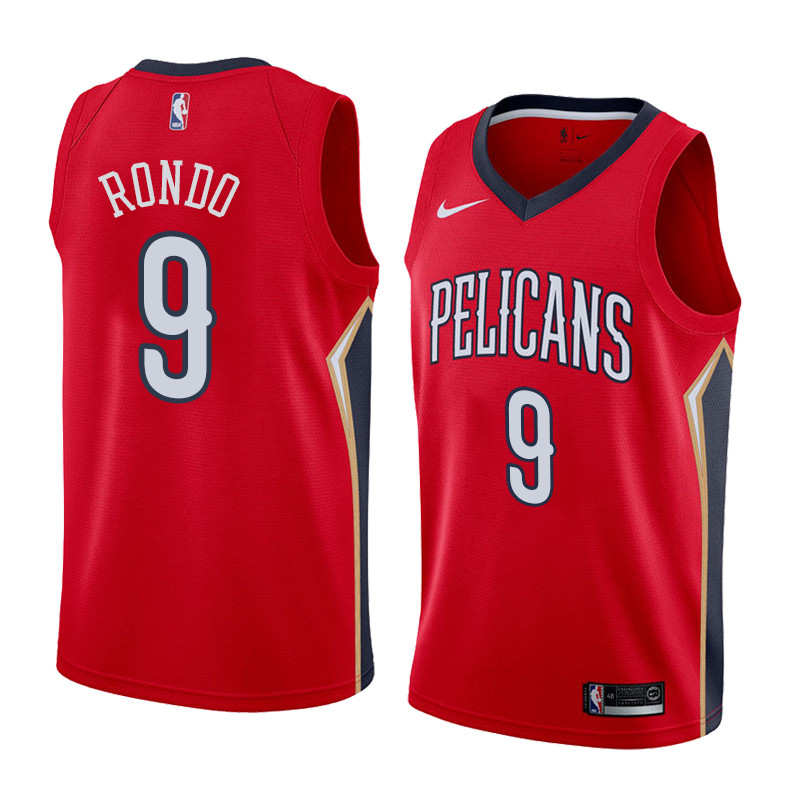  NBA New Orleans Pelicans #9 Rajon Rondo Jersey 2017 18 New Season Red Jersey