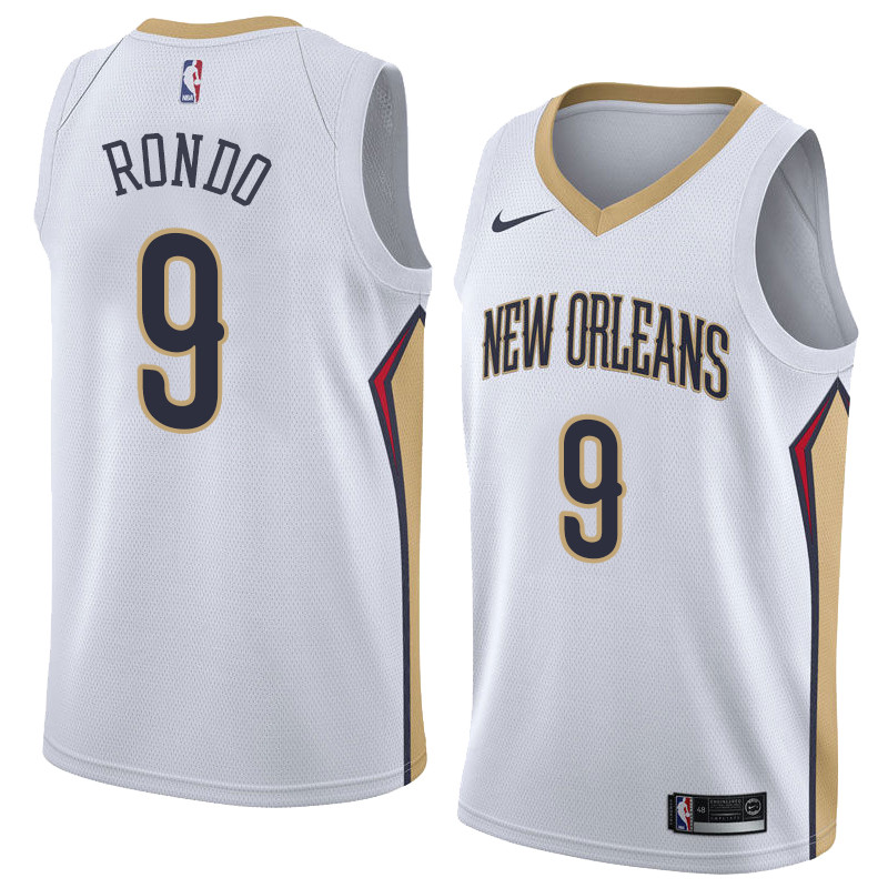  NBA New Orleans Pelicans #9 Rajon Rondo Jersey 2017 18 New Season White Jersey