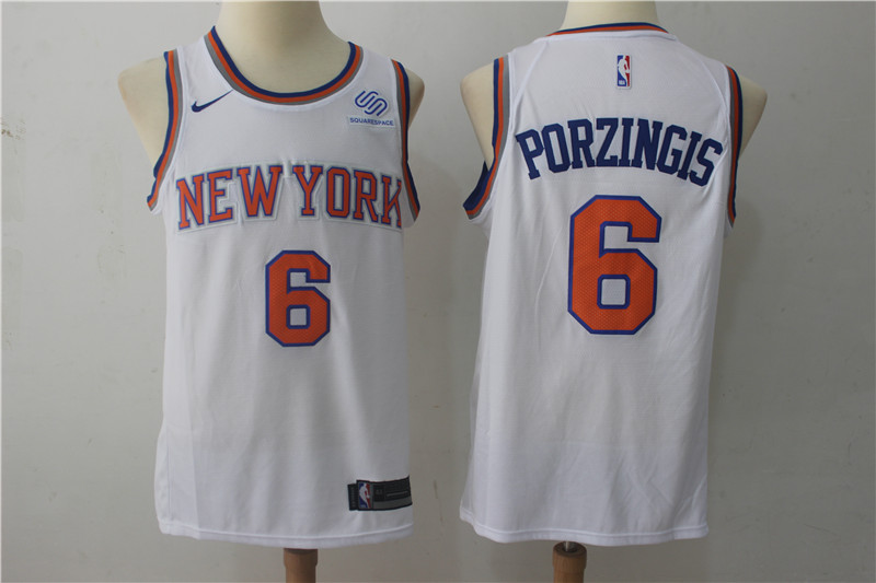  NBA New York Knicks #6 Kristaps Porzingis Youth Jersey 2017 18 New Season White Jersey