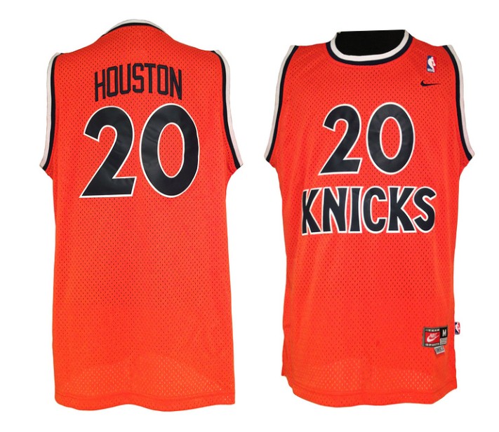  NBA New York Knicks 20 Allan Houston Swingman Throwback Orange Jersey