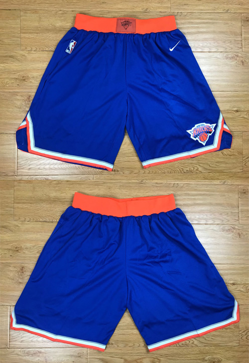  NBA New York Knicks 2017 18 New Season Blue Shorts