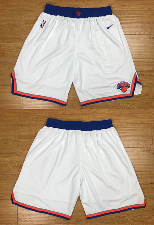  NBA New York Knicks 2017 18 New Season White Shorts