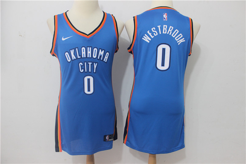  NBA Oklahoma City Thunder #0 Russell Westbrook Jersey 2017 18 New Season women dress Jersey